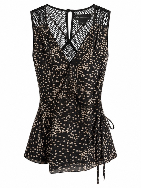 Armani Exchange Tops - AX Armani Exchange Polka Dot Wrap Tank Blouse Small
